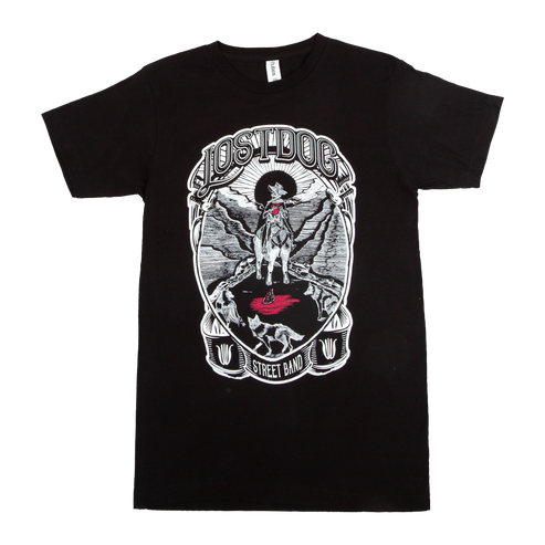 Lost Dog Street Band tee with cowboy skeleton